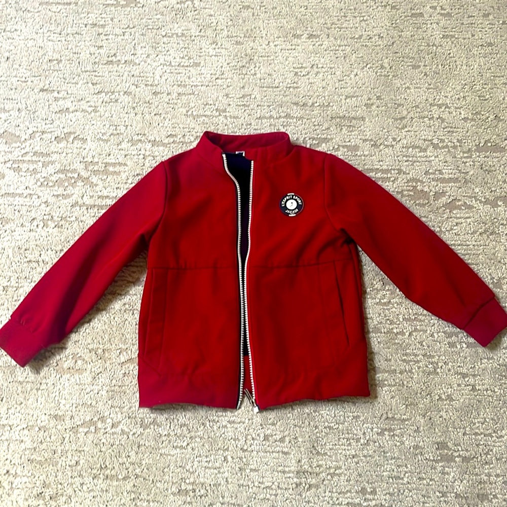 Boys size 6 Jacadi jacket red with zipper